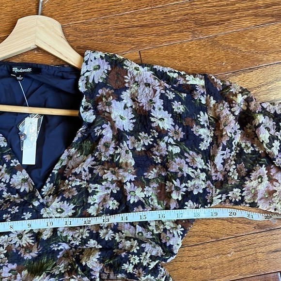 NWT Madewell | Drawstring Faux-Wrap Mini Dress in Daisy Reverie, Small, Boho - Picture 11 of 14